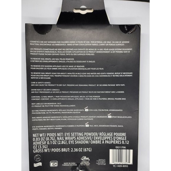 Style Essentials Touch Of Lace Black Lace Eye Shadow Appliqué & Nail Wrap set - Picture 2 of 2